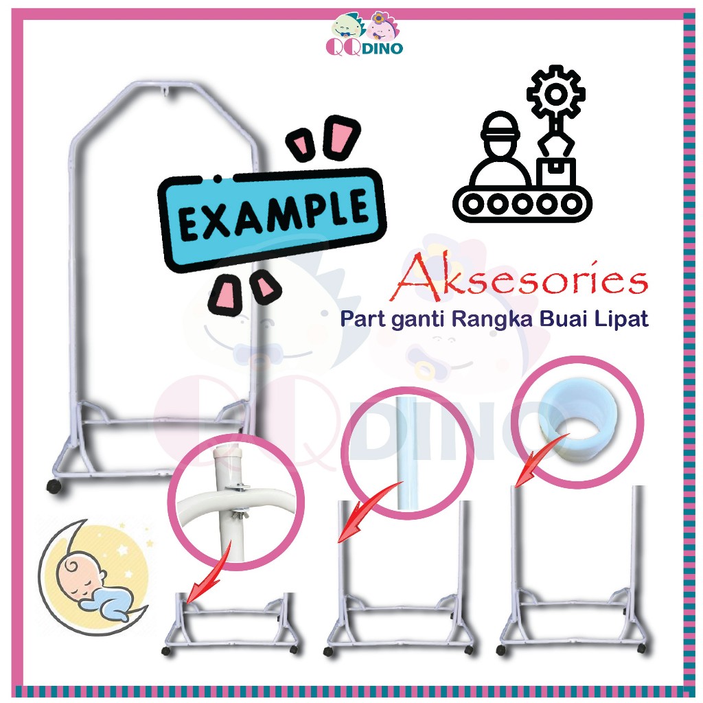 Aksesori Buai Lipat Spring Cot Loose – part กัน Roda Batang Rangka ...