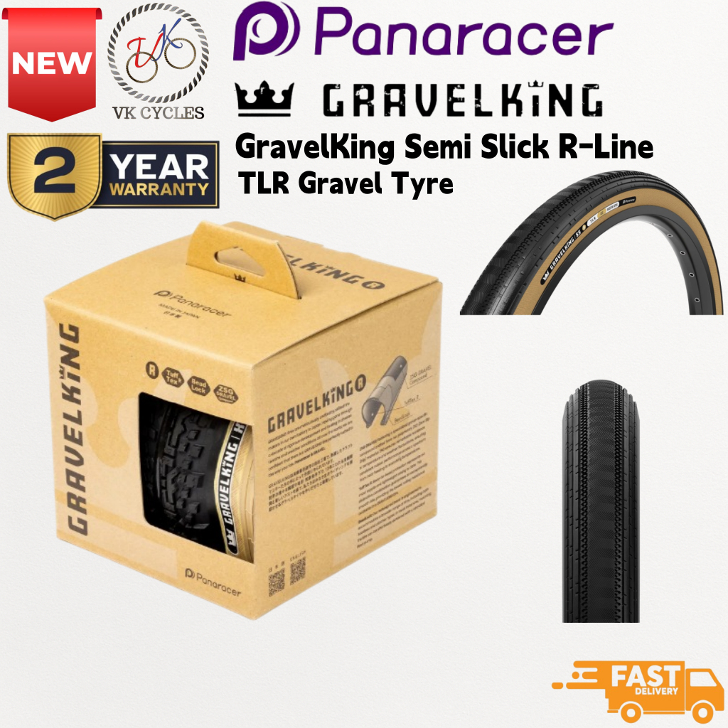 Panaracer GravelKing SS R-Line 700x35C TLR Semi Slick Gravel Tyre