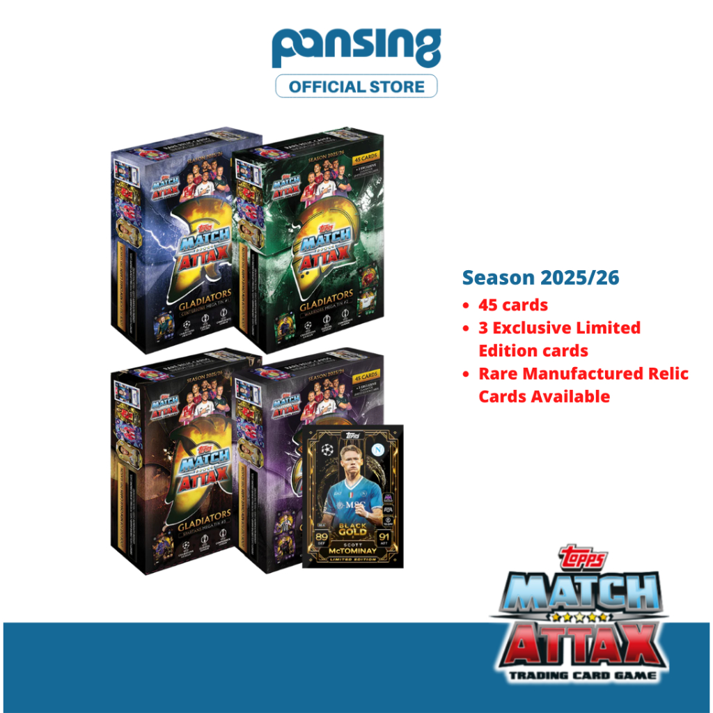 TOPPS Match Attax UCC 4 Collectible Mega Tin 2025/26 - 45 ใบ [การ์ด IC ...