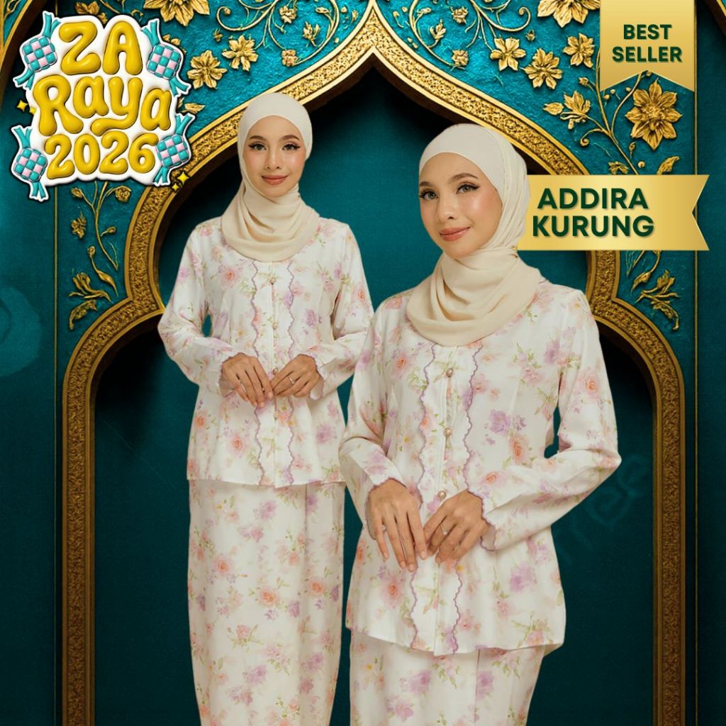 ZOE ARISAH Addira Kurung Kebaya Moden Muslimah Sulam พิมพ์ Bercorak ...