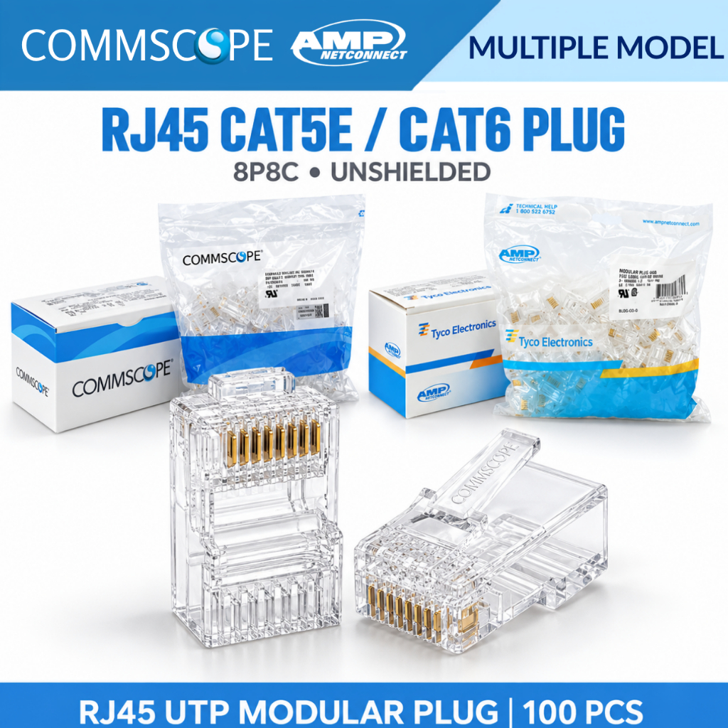 Commscope AMP Cat5e Cat6 Modular Plug RJ45 Connector Ethernet Plug ...