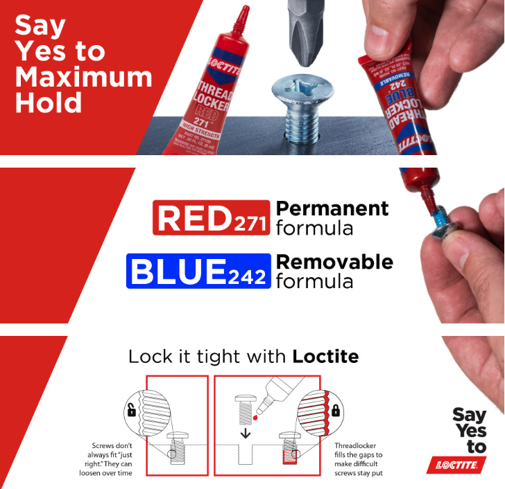 Loctite Threadlocker Blue 242, ไวนิล, ผ้าและพลาสติกซ่อมอีพ็อกซี่พลาสติก ...
