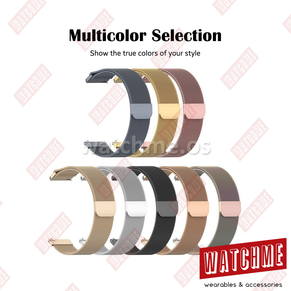 GOOJODOQ สายนาฬิกา Stainless Steel Milan Loop 22mm 20mm, Magnetic Clasp ...