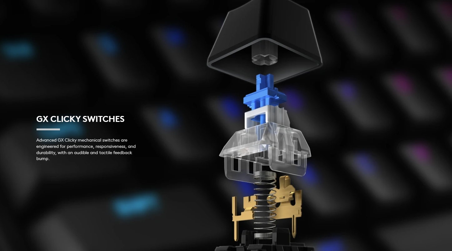 คีย์บอร์ดเกมกล LOGITECH G PRO WIRED พร้อมสวิตช์ LIGHTSYNC RGB / GX BLUE ...