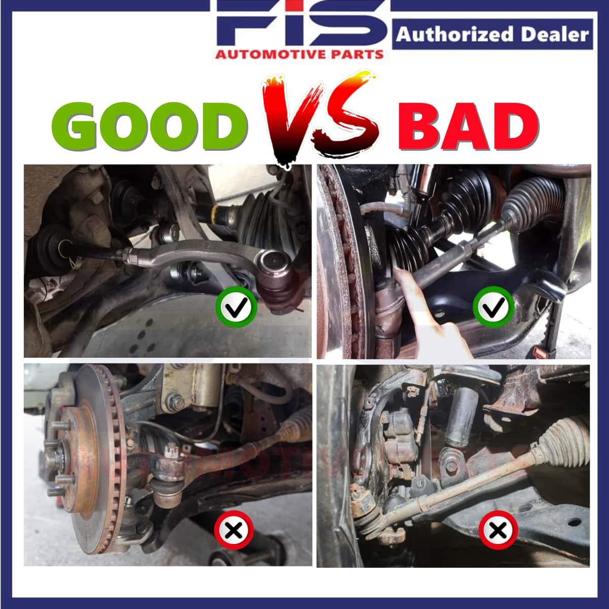 FIS รถพวงมาลัย Rack End Tie Rod ภายใน Toyota Camry ACV40 Kepala Ball ...
