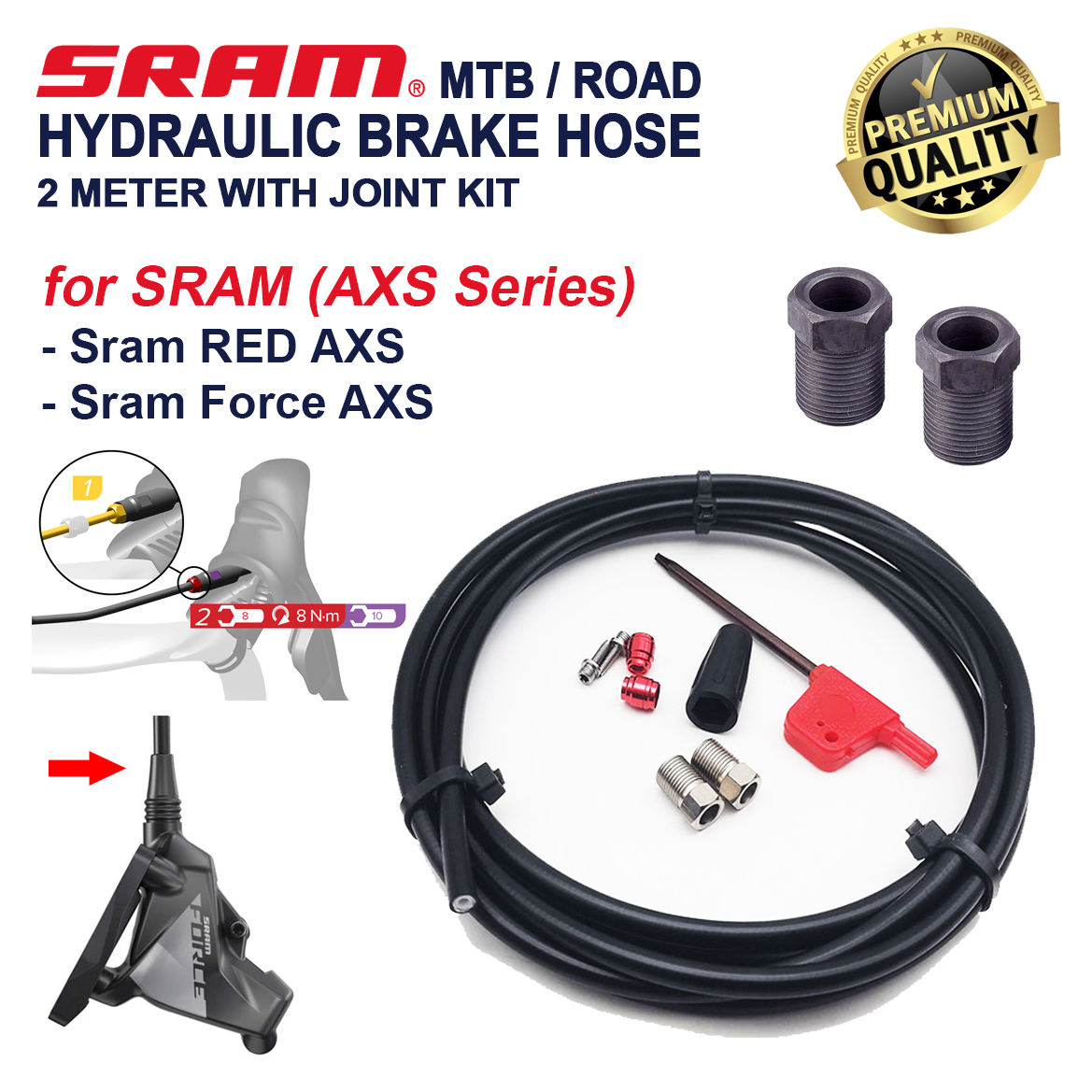SRAM Avid สายเบรคไฮดรอลิกท่อชุดสําหรับ Roadbike Sram Red Force Hrd AXS ...
