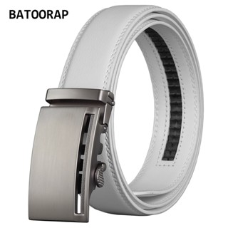 Batoorap เข็มขัดหนัง หัวเข็มขัดอัตโนมัติ กว้าง 3.5 ซม. หลายสไตล์ สีขาว แฟชั่นสําหรับผู้ชาย