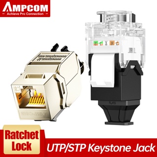 Ampcom CAT7A CAT7 CAT6A CAT6 RJ45 Modular JACK  โมดูลแจ็ค โลหะผสมสังกะสี 10Gbps