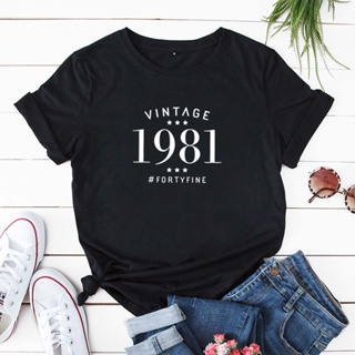 Vintage 1981 Tee  Ladies Tops O-neck Short Sleeve Fashion Cotton T-shirt (3)_03