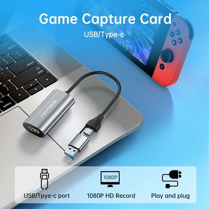 acasis-การ์ดจับภาพวิดีโอ-hdmi-สําหรับ-nintendo-switch-1080p-hd-live-streaming-record-usb-type-c-เป็น-hdmi-ps4-xbox-เข้ากันได้กับโทรศัพท์มือถือ-กล้อง-แล็ปท็อป