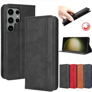 Magnetic Leather Case For Samsung Galaxy S23 S22 S21 S20 Ultra Plus Wallet Cards Solt Flip Book Cover