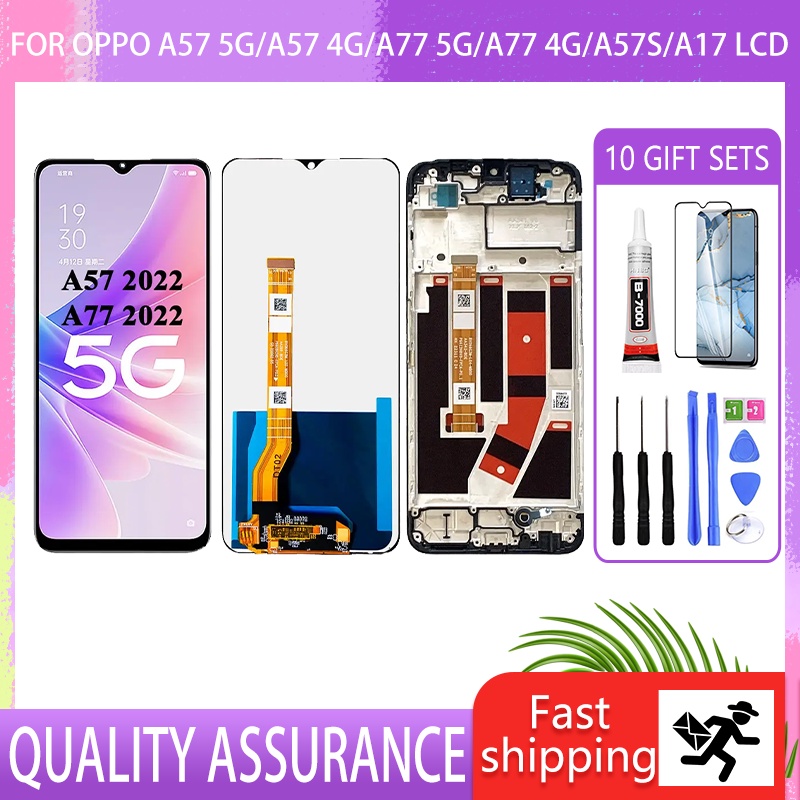 Kit Schermo LCD Di Ricambio Per OPPO A57 4G (CPH2387) E A57S (CPH2385) - Con Cornice, Attrezzi E Vetro Protettivo - 4
