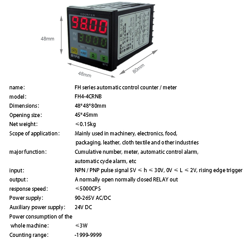 mypin-4-digital-counter-length-counter-length-meter-multi-functional-intelligent-90-260v-ac-dc-preset-relay-output