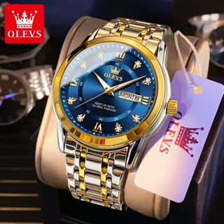 สินค้า Olevs 5513-60 พร้อมส่ง นาฬิกาข้อมือควอตซ์แฟชั่น สายแสตนเลสเรืองแสง กันน้ํา อเนกประสงค์ สําหรับบุรุษ