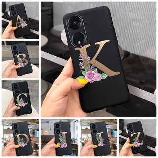 เคสโทรศัพท์มือถือซิลิโคน TPU แบบบาง พิมพ์ลายตัวอักษรน่ารัก สีดํา สําหรับ OPPO Reno 8T 2023 Reno8 T 4G 5G CPH2481 CPH2505