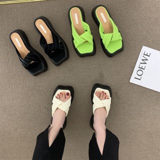 🔥พร้อมส่ง🔥รองเท้าแตะผู้หญิง รองเท้าส้นตึก แฟชั่นเกาหลี สูง5ซม Size 35-40 G309