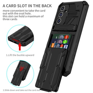 for Samsung Galaxy A74 A54 A34 A14 5G Hybrid Armor Card Slot Case Stand Holder AntiFall Cover