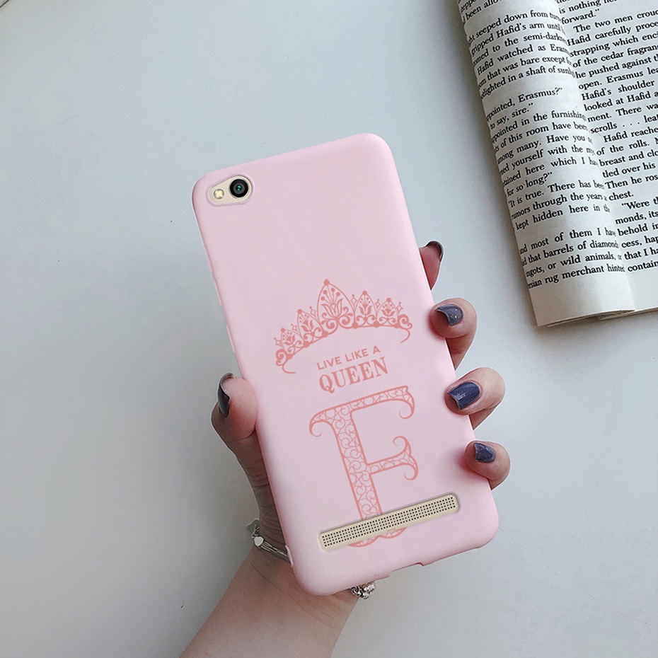 เคสโทรศัพท์มือถือ-ซิลิโคนนุ่ม-ลายมงกุฎ-ตัวอักษร-สีดํา-ชมพู-แฟชั่น-สําหรับ-xiaomi-redmi-5a-redmi5a-5-a