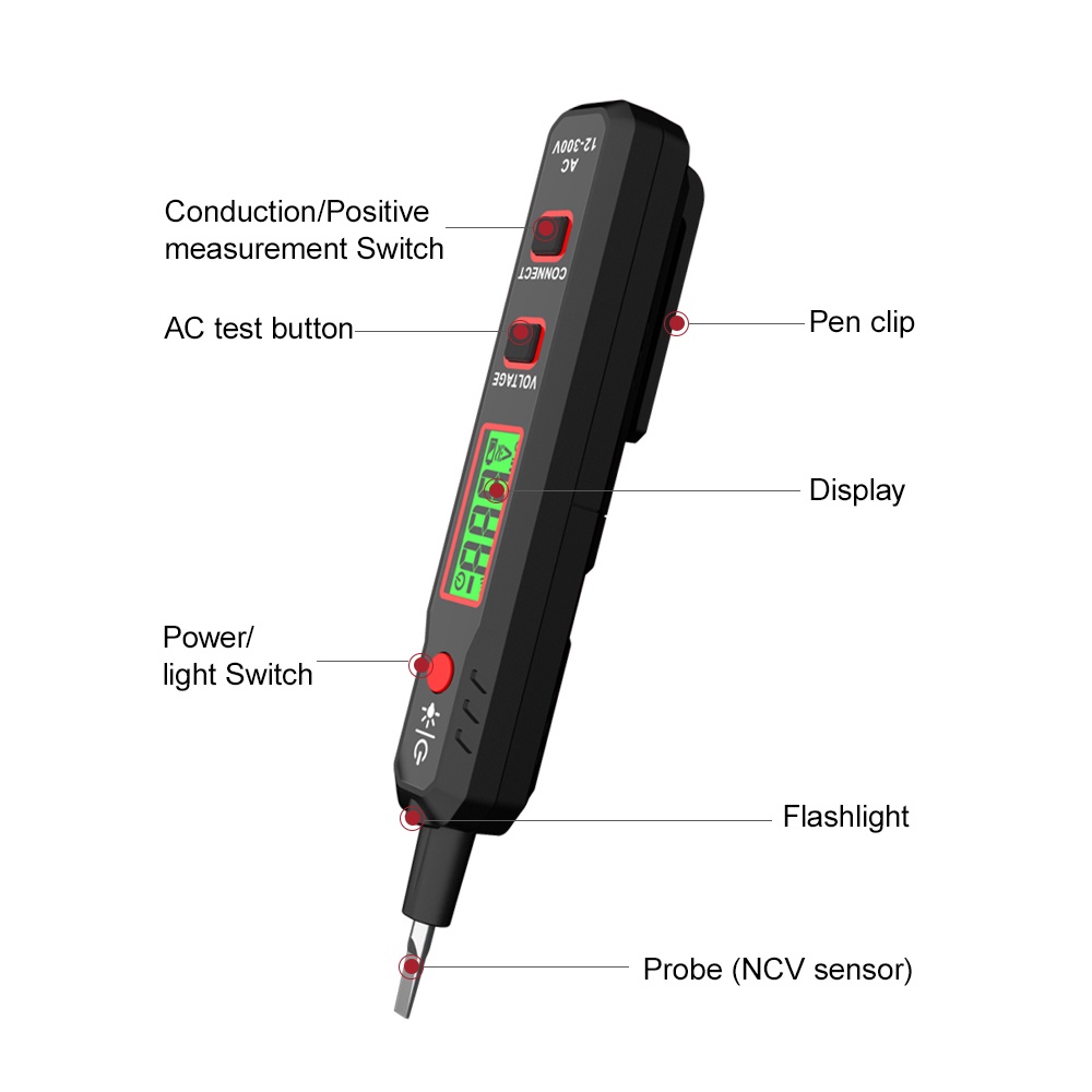 habotest-ht89-เครื่องทดสอบแรงดันไฟฟ้า-เครื่องทดสอบแรงดันไฟฟ้า-แบบไม่สัมผัส-โวลต์มิเตอร์-ปากกาทดสอบวงจรไฟฟ้า-12-300v