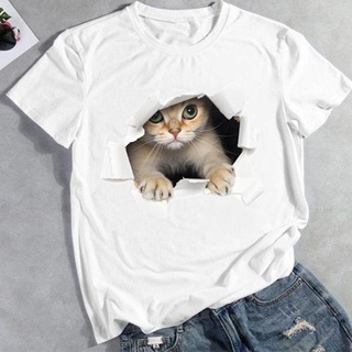 Clothes Print T-shirts Cat 3D Funny Trend Tops Women Graphic T Shirts Clothing Top Tee Summer Womens Shirt Short Sl_08