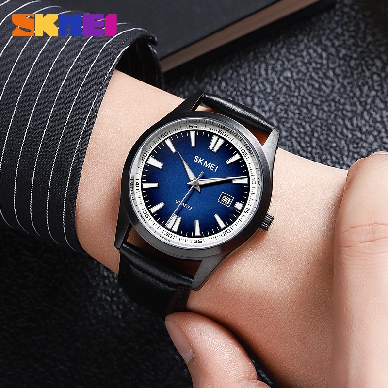 skmei-นาฬิกาข้อมือควอตซ์แฟชั่น-สายหนัง-กันน้ํา-แบรนด์หรู-สไตล์นักธุรกิจ-สําหรับบุรุษ
