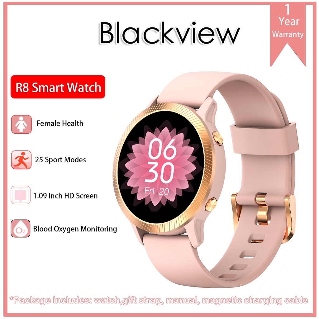 blackview-original-branded-r8-นาฬิกาข้อมือสมาร์ทวอทช์-เชื่อมต่อบลูทูธ-กันน้ํา-หน้าจอสัมผัส-เหมาะกับการเล่นฟิตเนส-สําหรับผู้ชาย-และผู้หญิง