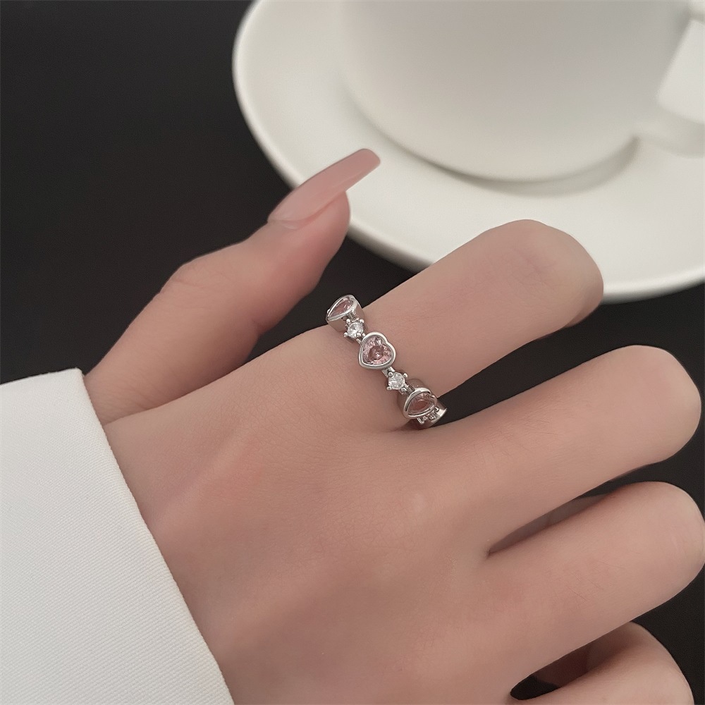 แหวนนิ้วชี้-รูปหัวใจ-สีชมพู-ปรับได้-แฟชั่นสําหรับผู้หญิง-2023