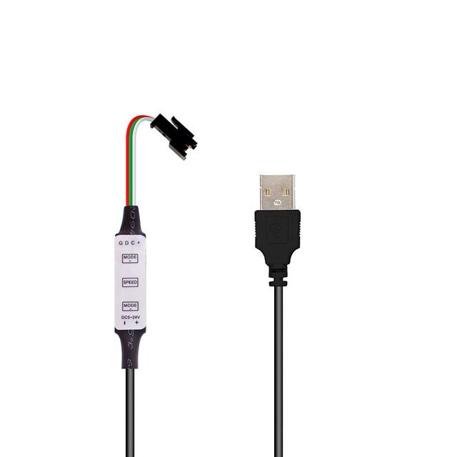 สายไฟ LED SP002E SP621E พร้อมตัวควบคุม USB DC สําหรับแถบไฟ WS2812B ...