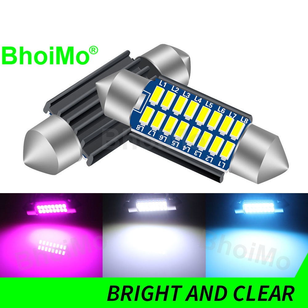 bhoimo-ไฟสัญญาณเลี้ยว-led-12smd-16smd-dc12v-31-มม-36-มม-39-มม-41-มม-3014-14smd-สีขาว-ชมพู-ฟ้า-สําหรับติดป้ายทะเบียนรถยนต์-รถจักรยานยนต์