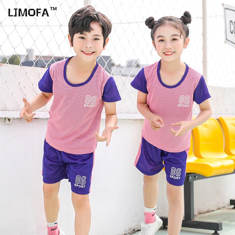 ljmofa-kids-เด็กอายุ-3-10-ปีชุดกีฬาเด็กผู้หญิงแห้งอย่างรวดเร็วกลางแจ้งง่าย-ๆ-ฤดูร้อนสั้นแขนสั้นสั้นผ้าไหมเย็น-2-ชิ้นซับน้ำแข็งสบาย-ๆ-เสื้อกีฬาดูดซับเหงื่อ