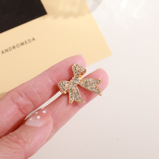High-end Vintage Rhinestones Bowknot Small Brooch Exquisite shine Bow Small Brooch Popular Jewelry Accessories