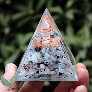 พีระมิด Orgonite สร้างแรงบันดาลใจใหม่ เพื่อความสําเร็จ | พีระมิดอัญมณีมูนสโตน สีรุ้ง สําหรับต่อต้านความเครียด - ความสงบ - การเจริญเติบโต - ความแข็งแรง - พีระมิดคริสตัลอัญมณีรักษา