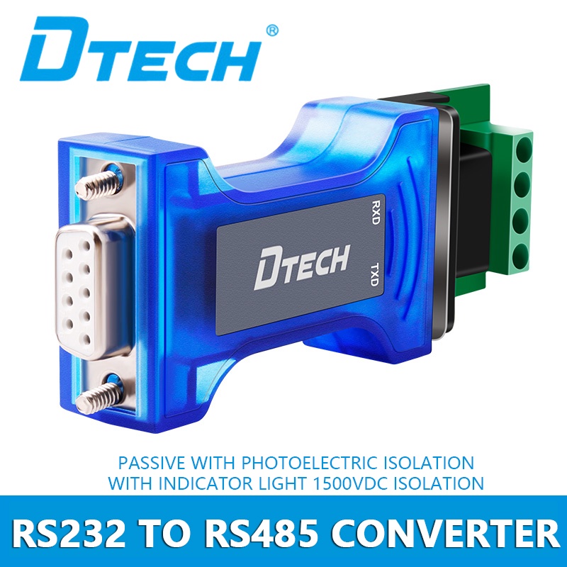 DTECH RS232 ถึง RS485 Converter ตัวป้องกันแยกตาแมวพร้อมไฟ LED TX RX ...