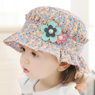 Cute Flower Summer Baby Girl Hat Cotton Infant Toddler Bucket Cap Kids Children Beach Sun Hat Fisherman Cap Bonnet