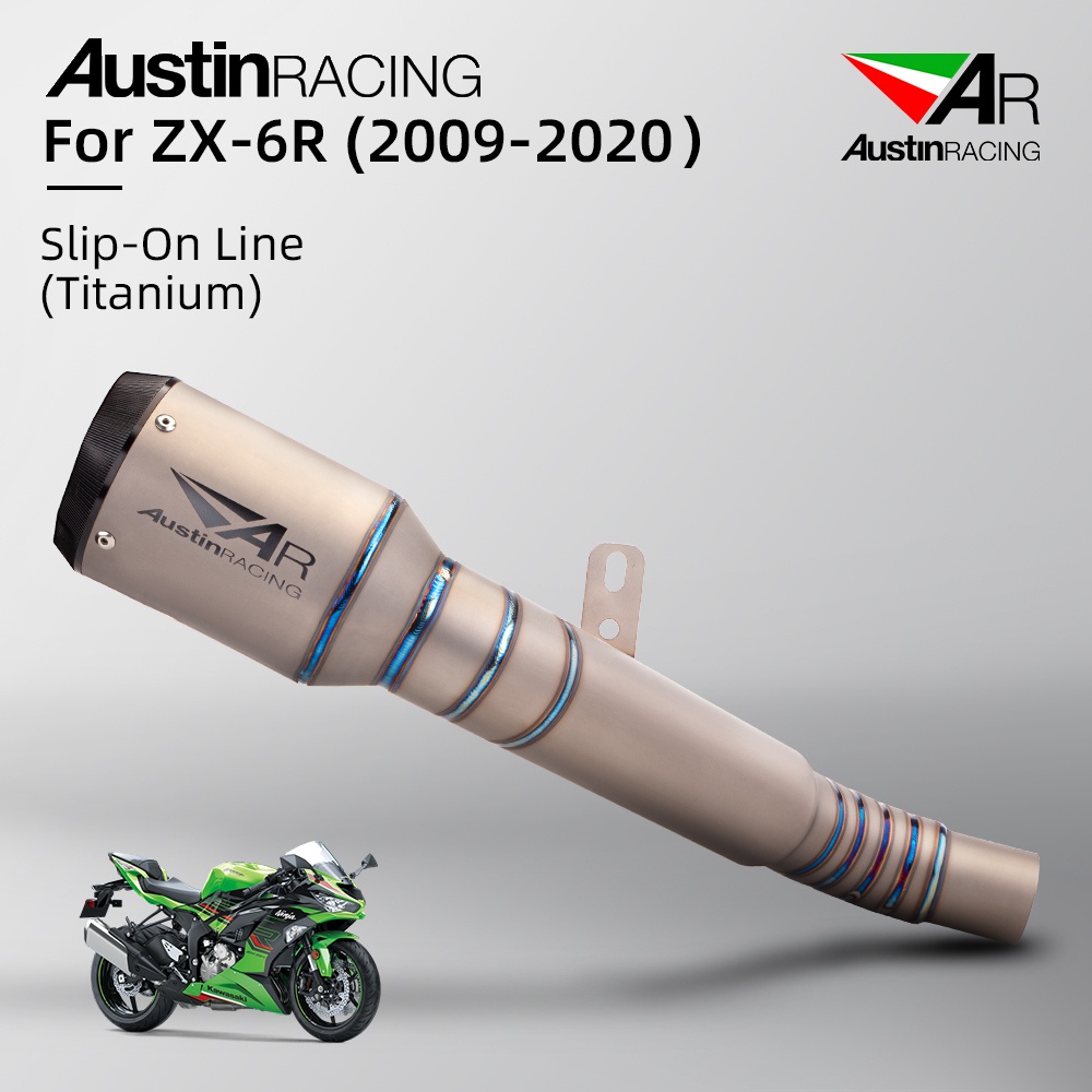 ท่อไอเสียไทเทเนียม แบบสวม สําหรับ kawasaki zx6r/636 AustinRacing 2009 ...