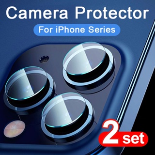 2ชุด กระจกนิรภัยกันรอยเลนส์กล้อง ด้านหลัง แบบนิ่ม สําหรับ iPhone 14 15 Plus 11 12 13 14 15 Pro Max