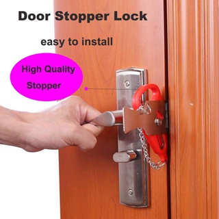 ตัวล็อคกันขโมยที่ล็อคประตู ล็อคเพื่อความปลอดภัย ​ที่ล็อคประตูบานเลื่อน ล็อคประตูแบบพกพา เข้ากันได้กับล็อคประตูส่วนใหญ่