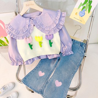 พร้อมส่ง ชุดสูท กึ่งอิทธิพล แฟชั่นฤดูใบไม้ผลิ และฤดูใบไม้ร่วง สําหรับเด็กผู้หญิง 2023