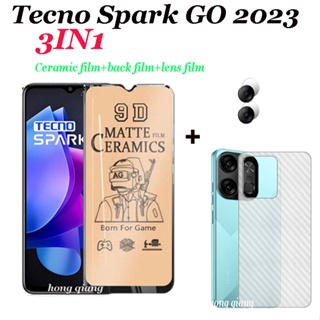 Tecno spark GO 2023 กระจกนิรภัยกันรอยเลนส์กล้อง เซรามิค สําหรับ spark GO 2022 spark 8C 8T 8 9 9T 7 7T 7 Pro 6 GO 6AIR 3in1