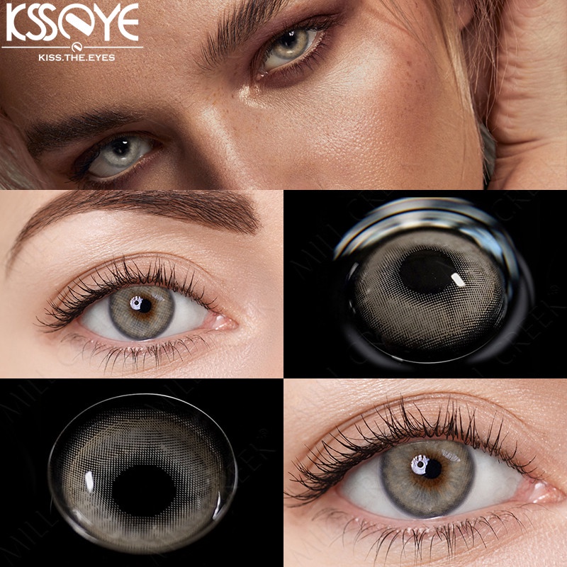 [KSSEYE] คอนแทคเลนส์นิ่ม สีเทา (0.00-8.00) 2 ชิ้น | Shopee Thailand