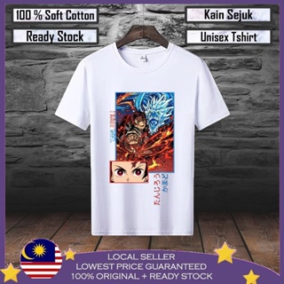  Premium Cotton  Demon Slayer Kamado Tanjiro Anime Viral lelaki 100% Cotton Men T shirt Baju T shirt Lelaki Baju Wa_03