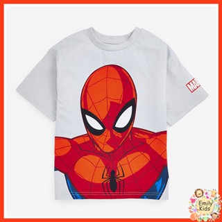 พร้อมส่ง เสื้อยืดคอกลม แขนสั้น ผ้าฝ้าย ลายการ์ตูนฮีโร่ สําหรับเด็กผู้ชาย อายุ 1-10 ปี