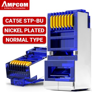 Ampcom CAT5E ปลั๊กเชื่อมต่ออีเธอร์เน็ต RJ45 8P8C 50μ