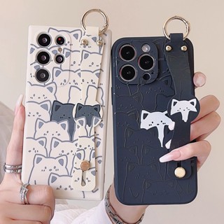 เคสโทรศัพท์มือถือ ลายแมวขาวดํา พร้อมสายคล้องข้อมือ สําหรับ AMK Tecno Spark Go 10c Infinix Hot note 30 Vip 30i 12 g96 Zero x neo 10 pro 11s 11 5g 2023 12i 20 20s 5g play nfc smart 7 5 6 plus เคส GNCWD