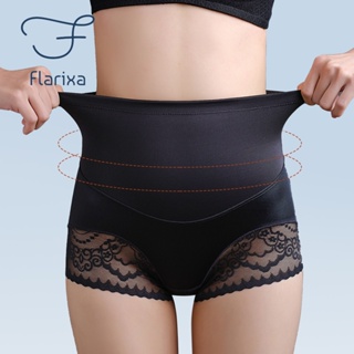 Flarixa 3 in 1 กางเกงชั้นใน เอวสูง ผู้หญิง กางเกงขาสั้น เพื่อความปลอดภัย ใต้กระโปรง กระชับสัดส่วน หน้าท้อง ชุดชั้นใน กางเกงใน กางเกงขาสั้น ลูกไม้ ระบายอากาศ กางเกงบ็อกเซอร์