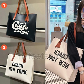 COACH CH766 CH765 Relay Tote GraphiC กระเป๋าสะพายผู้หญิง/กระเป๋าถือ/หนังวัว/กระเป๋าช้อปปิ้งความจุขนาดใหญ่/สไตล์คู่รัก