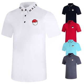 Malban GOLF เสื้อยืดลําลอง แขนสั้น ระบายอากาศ แบบแห้งเร็ว เข้ากับทุกการแต่งกาย แฟชั่นสําหรับผู้ชาย T2393
