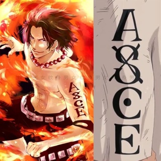 สติกเกอร์รอยสัก One Piece Fire Fist Ace ตัวอักษรภาษาอังกฤษ กันน้ํา ติดทนนาน สําหรับผู้ชาย และผู้หญิง
