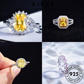 AIFEI JEWELRY เงิน เครื่องประดับ ซิทริน ต้นฉบับ ทับทิม แท้ Silver แหวน ผู้หญิง หรูหรา ไพลิน เครื่องประดับ 925 เกาหลี มรกต แฟชั่น M102