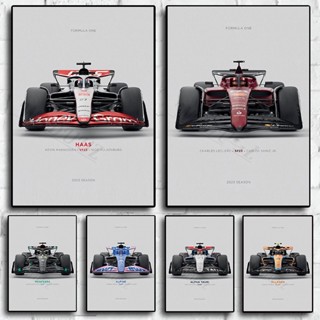 โปสเตอร์กระดาษคราฟท์ ลายรถแข่ง f1 สําหรับตกแต่งผนังบ้าน 2023